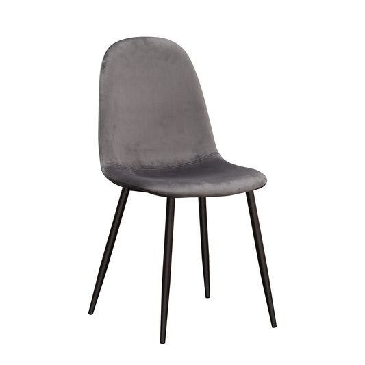 GREY FABRIC CHAIR BLACK METAL LEGS