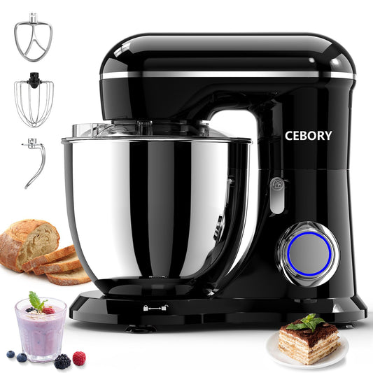 CEBORY 3-IN-1 Electric Stand Mixer 6.5QT Bowl 10-Speed Kitchen Mixer