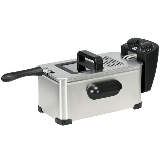 3 Litre Deep Fat Fryer with Adjustable Temperature, 60min Timer, 2000W