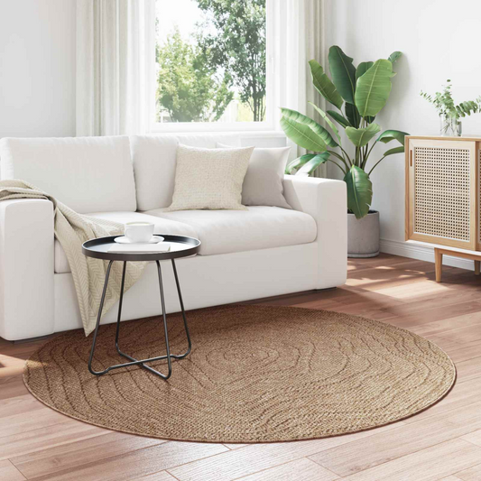 Area Rugs Round Moire Natural Ø 160 CM