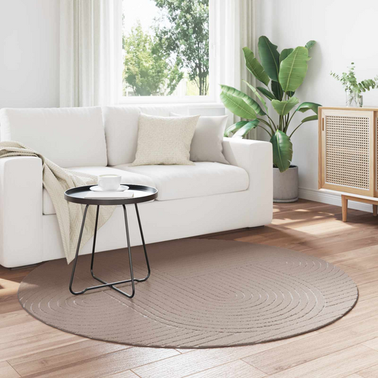 Area Rugs Round Beige Ø 160 CM