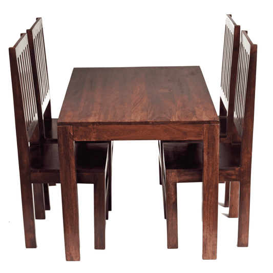 Toko Dark Mango 4Ft Dining Set With Wooden Chairs