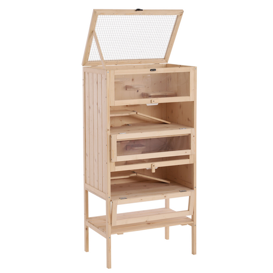 Wooden Hamster Cage Small Animals Pet Rodent Mouse Guinea Pig Play Exercise