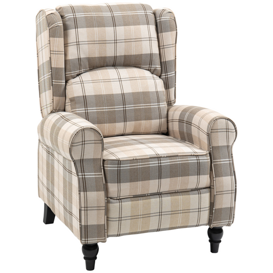 Recliner Chair for Living Room Wingback Chair with Padded Armrest Khaki