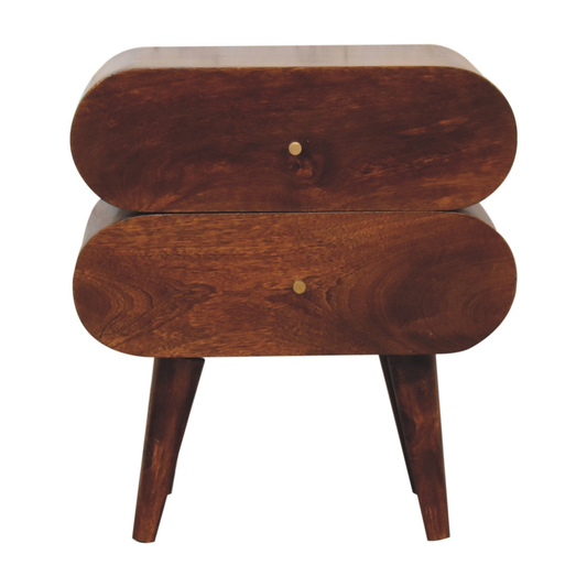 Artisan Furniture Solid Wood Bubble Chestnut Bedside, Brown, 2 Drawers