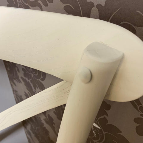 WHITE FRENCH CROSS BACK CHAIR L46 x W49 x H88 cm
