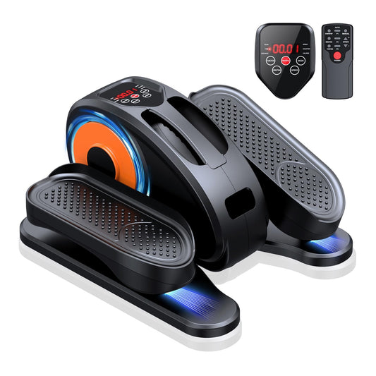 Under Desk Elliptical Machine Ellipse Leg Exerciser, Quiet & Portable Electric Seated Pedal Exerciser with Remote Control & 12 Adjustable Speeds