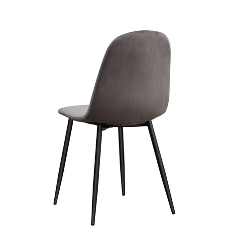 GREY FABRIC CHAIR BLACK METAL LEGS