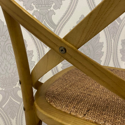 NATURAL FRENCH CROSS BACK CHAIR L46 x W49 x H88 cm