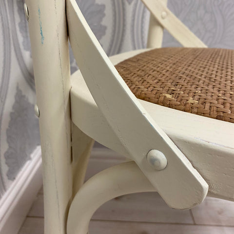 WHITE FRENCH CROSS BACK CHAIR L46 x W49 x H88 cm