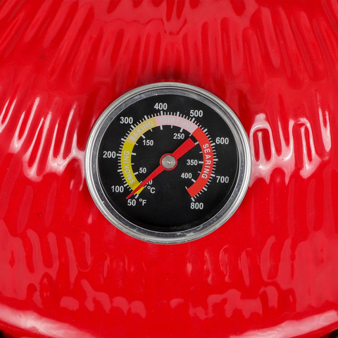 13in Round Ceramic Charcoal Grill Orange