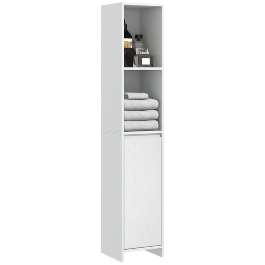 Narrow Bathroom Cabinet, Slim Bathroom Cupboard, White