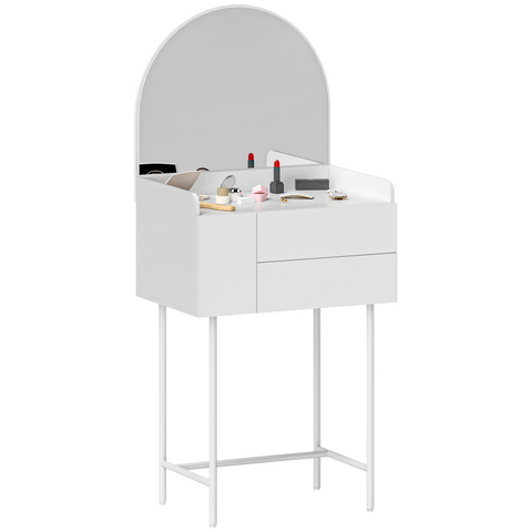 Makeup Vanity Table with Mirror Drawers Modern Dressing Table White