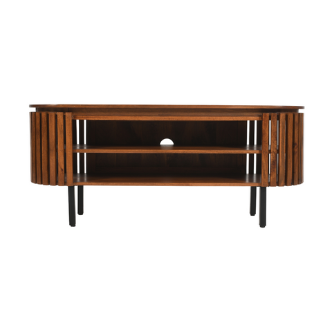 Slatted Mango Wood Tv Cabinet