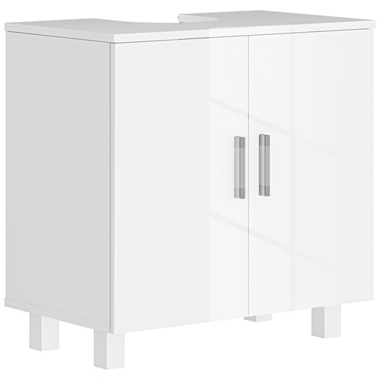 Freestanding Bathroom High Gloss Under Sink Cabinet, White