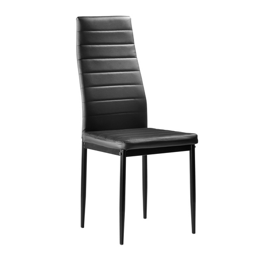 6pcs Elegant Assembled Stripping Texture High Backrest Dining Chairs Black (Replacement code: BSTWCEZKMG)