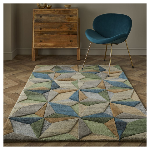 Lilianna Embossed Geo Wool 120x170cm Rug