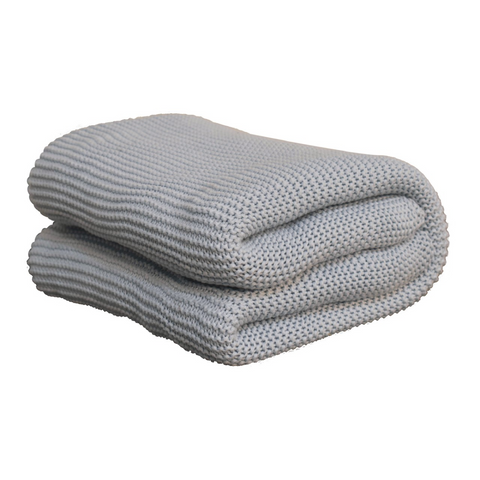 Artisan Furniture Double Blue Knit Throw, Light Blue