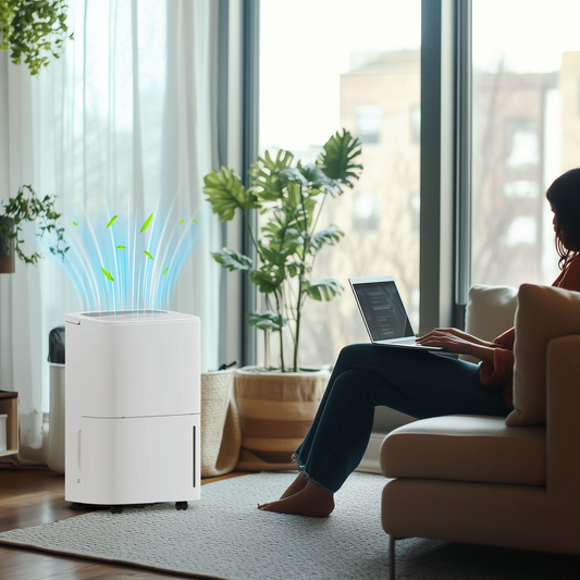 20L/Day Dehumidifier with Continuous Drainage, 5L Water Tank, Timer