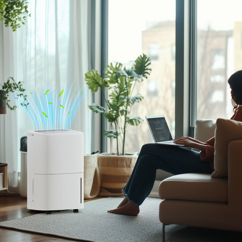 20L/Day Dehumidifier with Continuous Drainage, 5L Water Tank, Timer