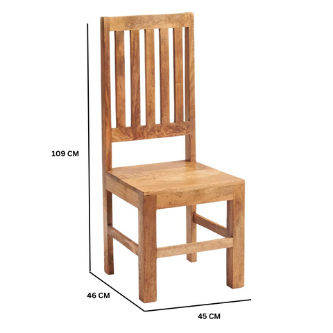 Toko Light Mango 6Ft Dining Set With Wooden Chairs