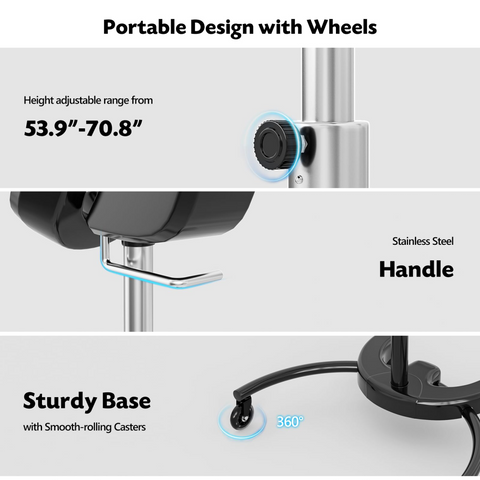 Professional Standing Hair Color Processor, Temperature & Angle Adjustable, 60-Minute Timing, Hair Dyeing/Perm Styling/Heating/Oil Treatment for Salon & Home Use