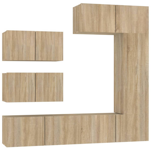 6 Piece TV Cabinet Set Sonoma Oak Engineered Wood