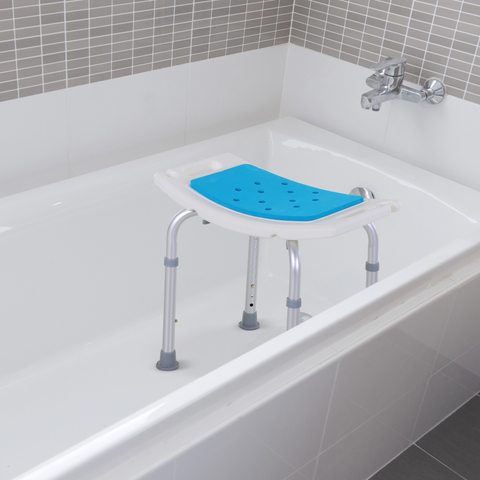 Bath Stool, Adjustig Aluminum,Used for Spa, Shower - Non-Slip with Shower Hole
