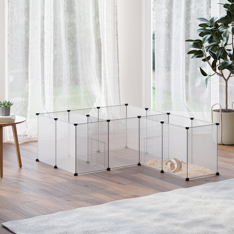 Pet Playpen, 18 Panels DIY Small Animal Cage for Guinea Pigs Hedgehogs