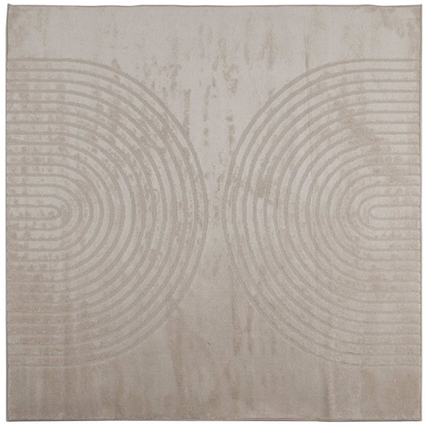 Area Rugs Square Beige 120 x 120 cm