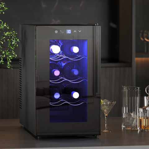 Freestanding Wine Cooler Fridge with 8 Bottle, 21 Litre Capacity