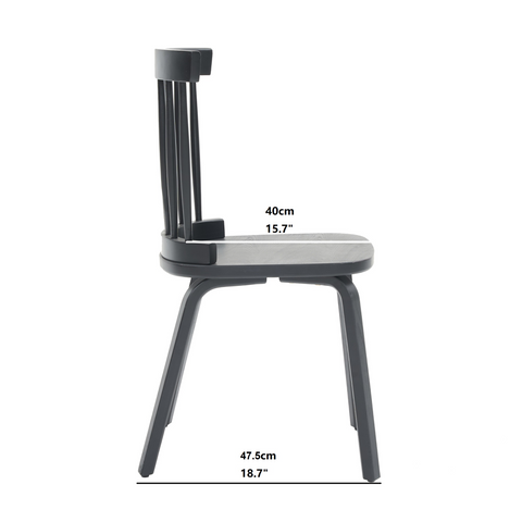 Windsor Dining Chairs Set of 2,Wood Farmhouse Spindle Back, Widen Seat, Mid-Century Modern French Country Style, for Living Room Restaurant, Black