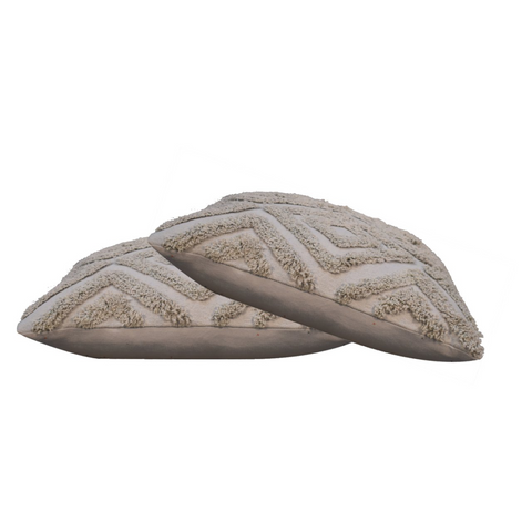 Artisan Furniture 2 Grey Mini Diamond Tassle Cushions