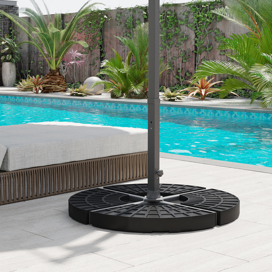4Pc Portable Umbrella Base Parasol Stand Weights Holder Sand Water Filled