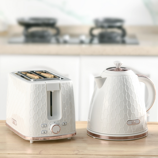 Kettle and Toaster Set 1.7L Fast Boil Kettle & 2 Slice Toaster Set White