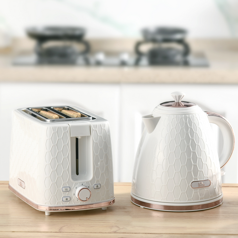 Kettle and Toaster Set 1.7L Fast Boil Kettle & 2 Slice Toaster Set White