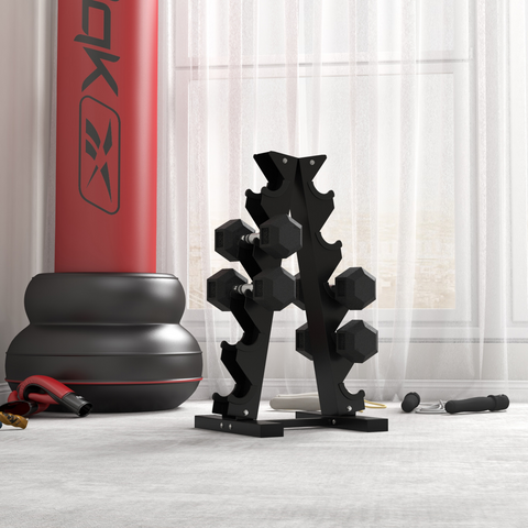 Hexagonal Dumbbells Kit Weight Lifting Exercise for Home Fitness 2x5kg HOMCOM