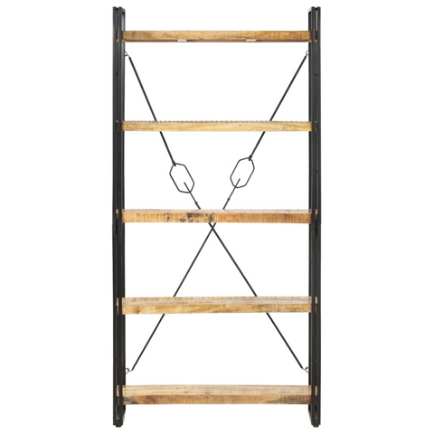 5-Tier Bookcase 90x30x180 cm Solid Mango Wood