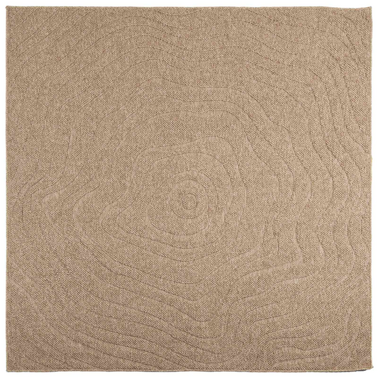 Area Rugs Moire Square Natural 240 x 240 cm