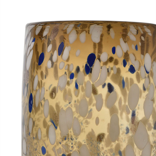 Objets d''Art Brown Glass Vase with White Spots 15.5cm