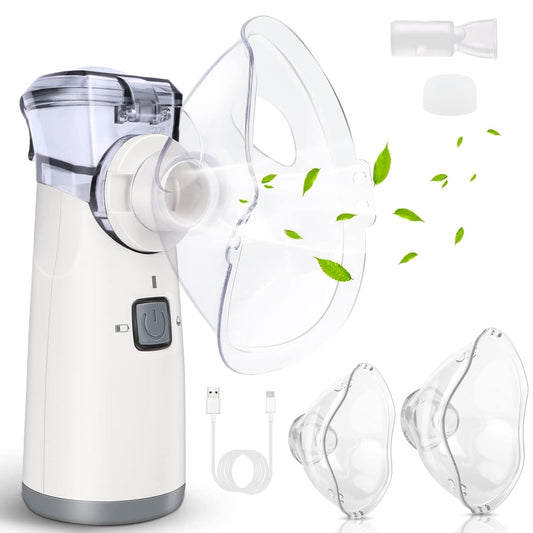 Portable Nebulizer - Nebulizer Machine for Adults and Kids Travel and Household Use Handheld Mesh Nebulizer Spacer OTC Parts