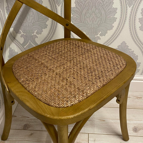 NATURAL FRENCH CROSS BACK CHAIR L46 x W49 x H88 cm
