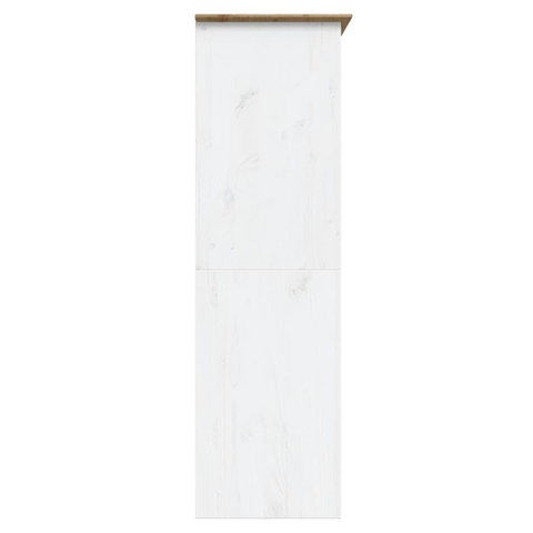 vidaXL Wardrobe BODO White and Brown 151.5x52x176.5cm Solid Wood Pine
