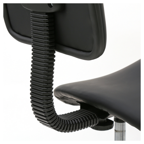 Saddle Shape Adjustable Salon Stool with Back Black