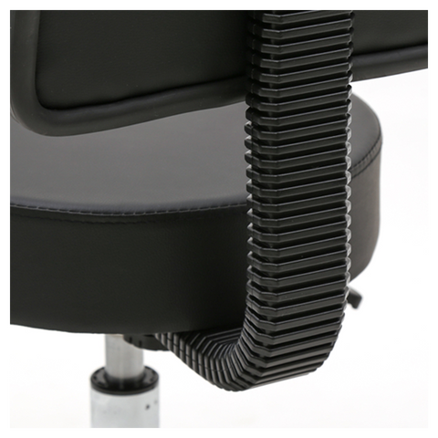 Round Shape Plastic Adjustable Salon Stool with Back Black