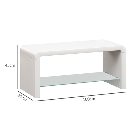 Storage Coffee Table, Centre Table for Living Room, White