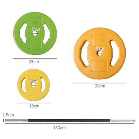 20kg Weights Barbell Set with Non-slip Handle for Strength Training
