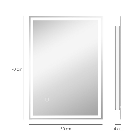 Illuminated Bathroom Mirror with LED Lights, 3 Colours, Defogging Film