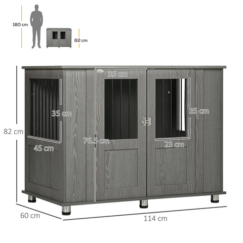 Dog Crate Kennel Cage for Extra Large Dog, Indoor End Table, Grey