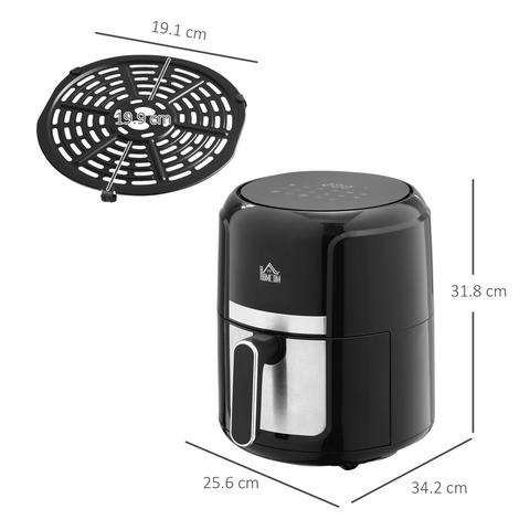 Air Fryer 1300W 4L with Rapid Air Circulation Timer and Nonstick Basket